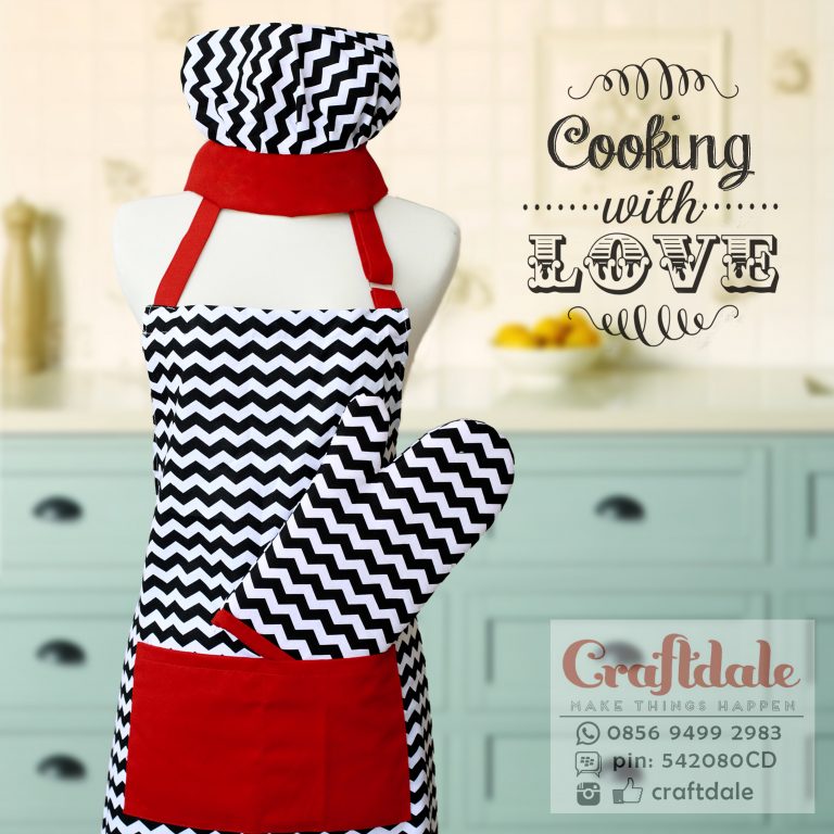 Jual apron chevron hitam